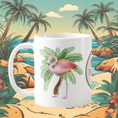 niedlicher Strand rosa Flamingo Name hinzufügen Kaffeetasse