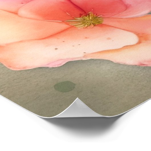 Niedlicher Strand rosa Flamingo Poster (Ecke)