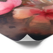 Niedlicher Strand rosa Flamingo Poster (Ecke)