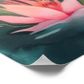 Niedlicher Strand rosa Flamingo Poster (Ecke)