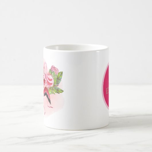 niedlicher Strand rosa Flamingos Name Coffee Tasse (Mittel)