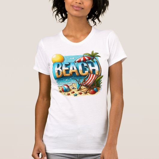 Niedlicher Strand T-Shirt (Vorderseite)