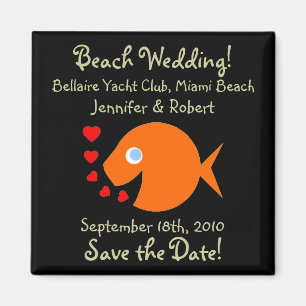 Niedlicher Strand Themed Wedding Save the Date Magnet