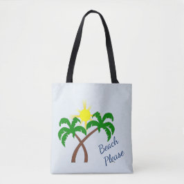 Niedlicher Strand von Palm Tree Bitte Beutel fülle Tasche