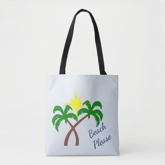 Niedlicher Strand von Palm Tree Bitte Beutel fülle Tasche (Vorderseite)