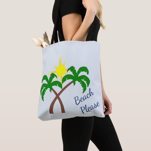 Niedlicher Strand von Palm Tree Bitte Beutel fülle Tasche (Von Nahem)