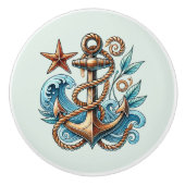 Niedlicher Strandanker Keramikknauf (Vorderseite)