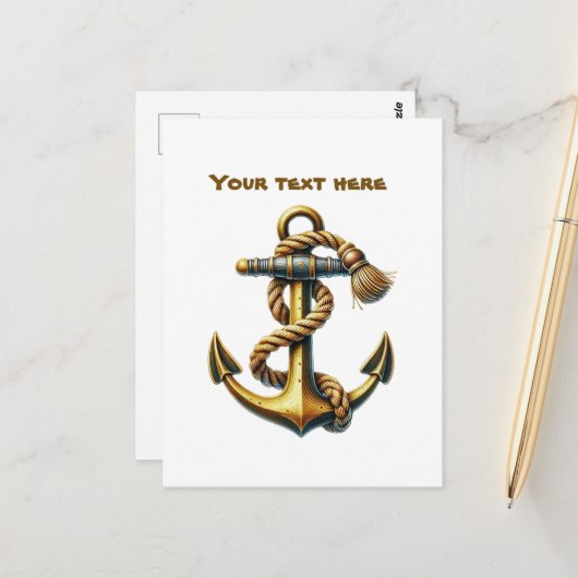Niedlicher Strandanker Postkarte (Vorderseite/Rückseite Beispiel)