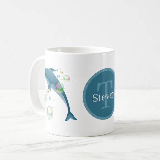 niedlicher Stranddelphin Kaffeetasse (Vorderseite Links)