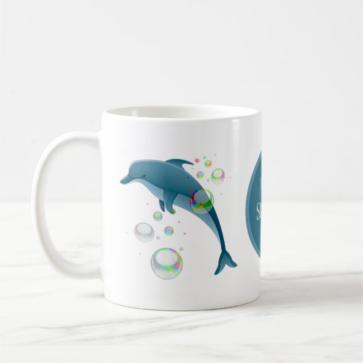 niedlicher Stranddelphin Kaffeetasse (Links)