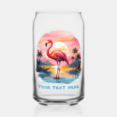 Niedlicher Strandpink-Flamingo-Zusatz Dosenglas (Vorderseite)