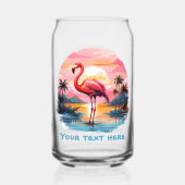 Niedlicher Strandpink-Flamingo-Zusatz Dosenglas (Rückseite)