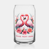Niedlicher Strandpink-Flamingo-Zusatz Dosenglas (Vorderseite)
