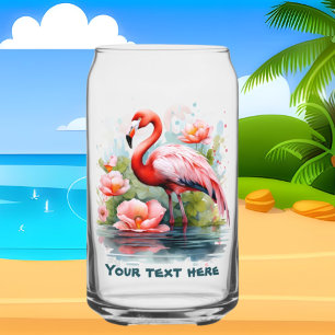 Niedlicher Strandpink-Flamingo-Zusatz Dosenglas