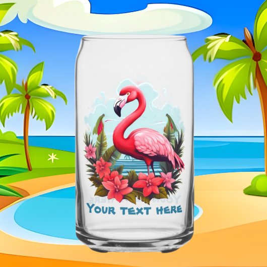 Niedlicher Strandpink-Flamingo-Zusatz Dosenglas