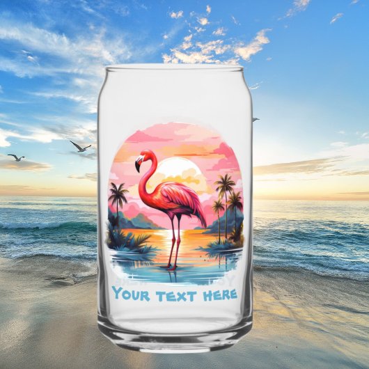 Niedlicher Strandpink-Flamingo-Zusatz Dosenglas