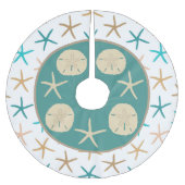Niedlicher Strandstar Polyester Weihnachtsbaumdecke (Vorderseite)