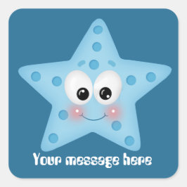 Niedlicher Strandstarhnenaufkleber Quadratischer Aufkleber