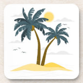 Niedlicher Strandurlaub Tropical Palm Getränkeuntersetzer (Vorderseite)