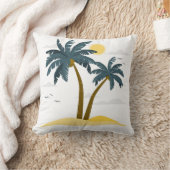 Niedlicher Strandurlaub Tropical Palm Kissen (Decke)