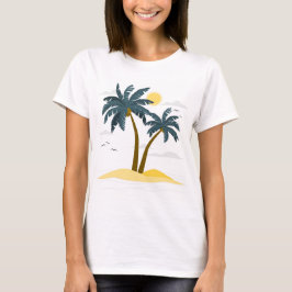 Niedlicher Strandurlaub Tropical Palm T-Shirt
