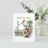 Niedlicher Strandvogel Postkarte (Stehend Vorderseite)