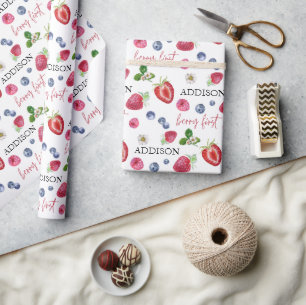 Niedlicher Strawberry-Geburtstag Geschenkpapier