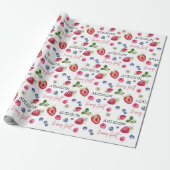 Niedlicher Strawberry-Geburtstag Geschenkpapier (Ungerollt)