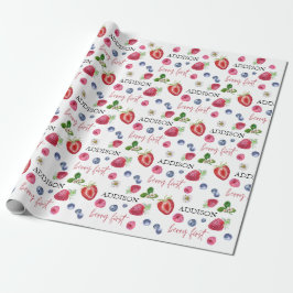 Niedlicher Strawberry-Geburtstag Geschenkpapier
