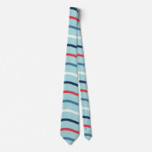Niedlicher Streifen Sky Blue Krawatte (Vorderseite)
