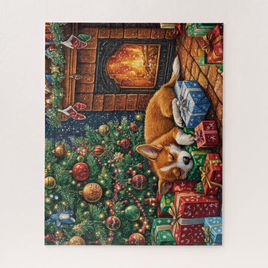 Niedlicher streunender Hund, der unter einem Weihn Puzzle (Vertikal)