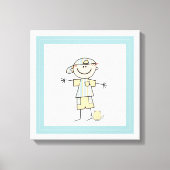 Niedlicher Strichmännchen Boy Leinwanddruck (Vorderseite)