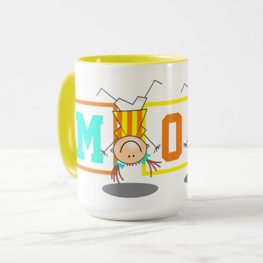 Niedlicher Strichmännchen Boy Tasse (Vorderseite Links)