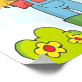 niedlicher Strichmännchen Gärtner Bauer Poster (Ecke)