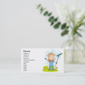 niedlicher Strichmännchen Gärtner Bauer Visitenkarte (Stehend Vorderseite)