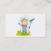 niedlicher Strichmännchen Gärtner Bauer Visitenkarte (Rückseite)