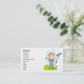 niedlicher Strichmännchen Gärtner Bauer Visitenkarte (Stehend Vorderseite)