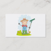 niedlicher Strichmännchen Gärtner Bauer Visitenkarte (Rückseite)