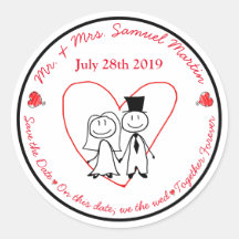 Niedlicher Strichmännchen-Umschlag Aufkleber