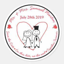 Niedlicher Strichmännchen-Umschlag Aufkleber