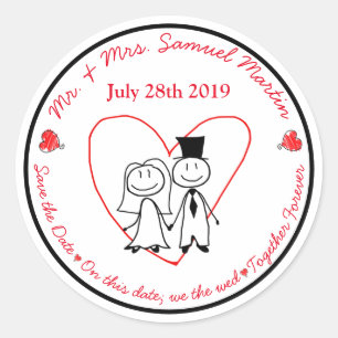 Niedlicher Strichmännchen-Umschlag Aufkleber