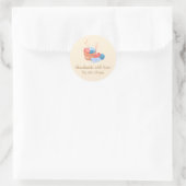 Niedlicher Strick | Erdton Runder Aufkleber (Tasche)