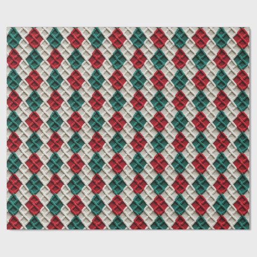 Niedlicher Strick Pattern Geschenkpapier (Flach)