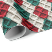Niedlicher Strick Pattern Geschenkpapier (Rolleneckpunkt)