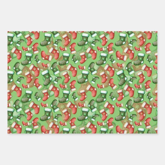 Niedlicher Strumpf Geschenkpapier Set (Vorderseite 2)