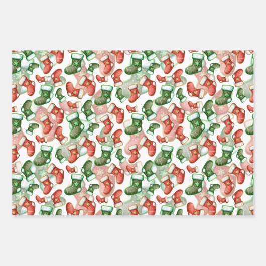 Niedlicher Strumpf Geschenkpapier Set (Vorderseite)