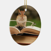 Niedlicher Studious Chipmunk Keramikornament (Rechts)