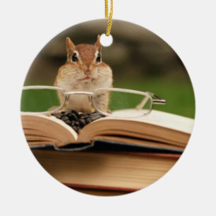Niedlicher Studious Chipmunk Keramikornament