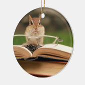 Niedlicher Studious Chipmunk Keramikornament (Links)