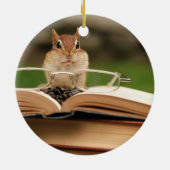 Niedlicher Studious Chipmunk Keramikornament (Hinten)